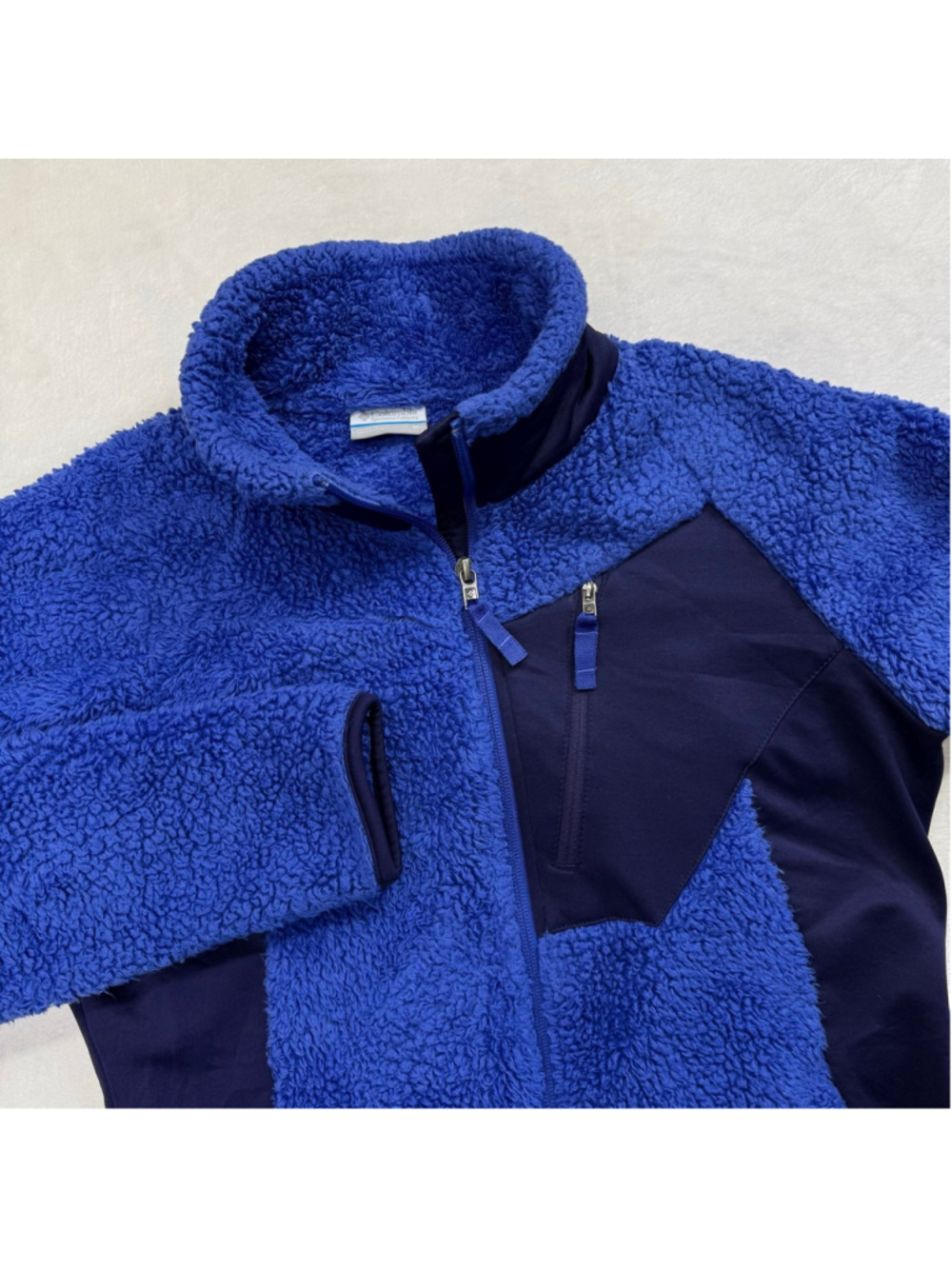 Women's Columbia Blue Navy Full Zip Fleece‎ Sherpa Jacket Medium Outdoors